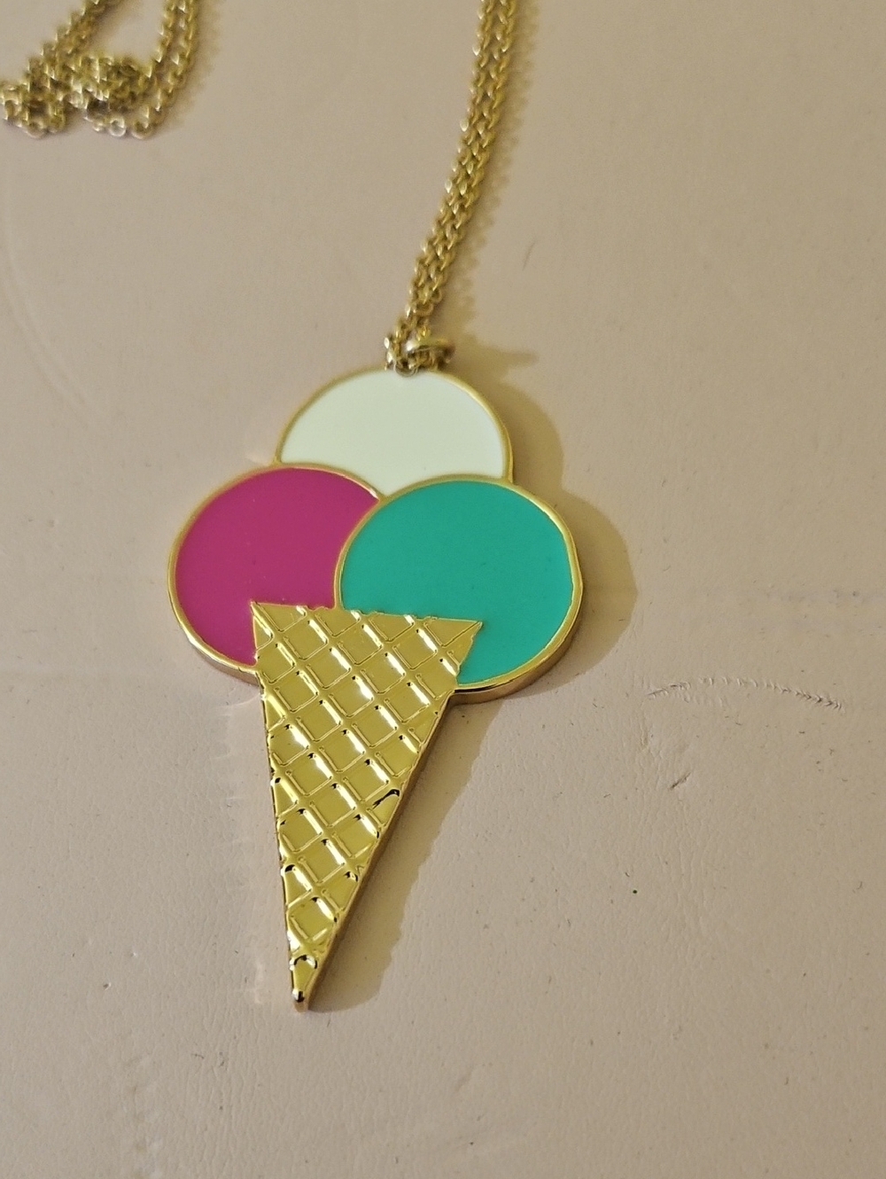 Kaye Spade Ice Cream Cone Necklace.  Vintage